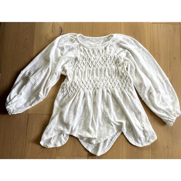 Free People We The Free Snowbell Babydoll Top - White - XS/S - Picture 1 of 5